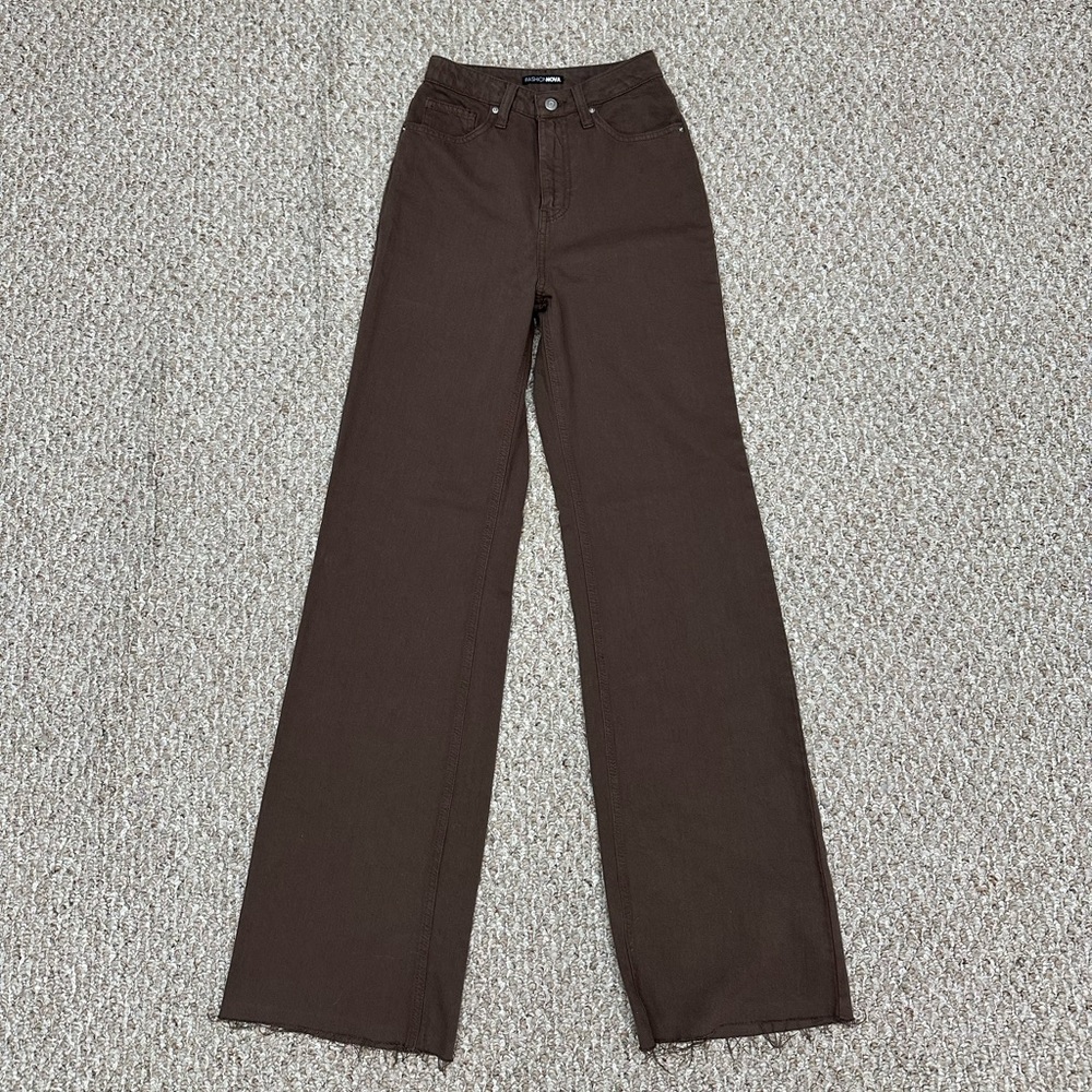 NWOT Fashion Nova brown wide leg pants